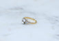 Bague 57 Toi et Moi - Bague en or jaune, platine et diamants 58 Facettes