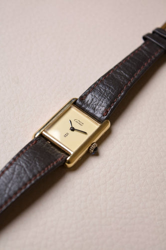 Montre Cartier Tank Must - Montre en vermeil cadran jaune citron 58 Facettes MONTRE-008