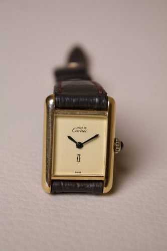Montre Cartier Tank Must - Montre en vermeil cadran jaune citron 58 Facettes MONTRE-008