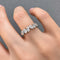 Bague 53 Teide - Bague en or blanc 18K et diamants fancy cut 58 Facettes GBR1040WG