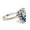 Bague 56 Bague vintage 1960 en or blanc, diamant poire 1,70 ct et saphirs 58 Facettes Bague-0034