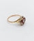 Bague 53 Bague cible Art déco en or 18K, diamants et rubis synthétiques 58 Facettes A07449