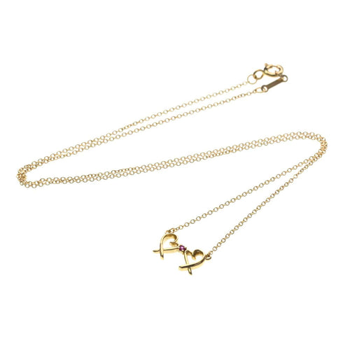 Pendentif Tiffany & Co. - Pendentif Double Loving Heart en or rose et saphir rose 58 Facettes qekp88bypd