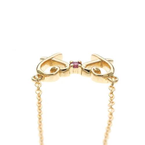 Pendentif Tiffany & Co. - Pendentif Double Loving Heart en or rose et saphir rose 58 Facettes qekp88bypd