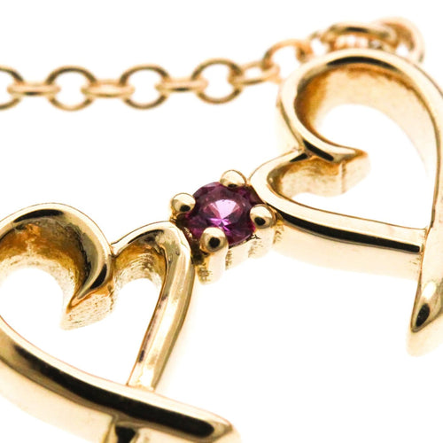 Pendentif Tiffany & Co. - Pendentif Double Loving Heart en or rose et saphir rose 58 Facettes qekp88bypd