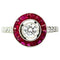 Bague 53 Bague cible en platine avec diamant et rubis 58 Facettes