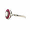 Bague 53 Bague cible en platine avec diamant et rubis 58 Facettes