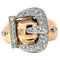 Bague 56 Bague boucle de ceinture en platine, or rose 18 carats et diamants 58 Facettes