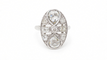 Bague 55 Bague Art déco en or blanc 18k et platine, diamants anciens 58 Facettes 32792