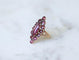 Bague Bague marquise ancienne en or rose et grenats de Perpignan 58 Facettes