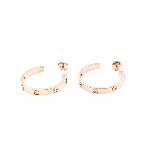 Boucles d'oreilles Cartier Love - Boucles d'oreilles en or rose et diamants 58 Facettes 35786