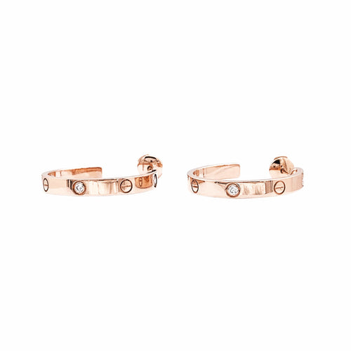 Boucles d'oreilles Cartier Love - Boucles d'oreilles en or rose et diamants 58 Facettes 35786