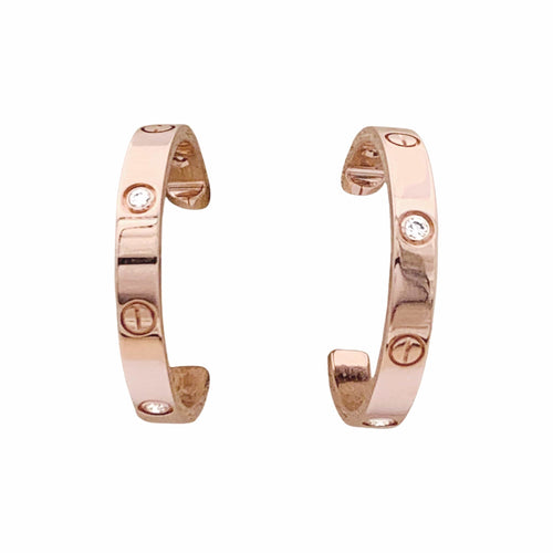 Boucles d'oreilles Cartier Love - Boucles d'oreilles en or rose et diamants 58 Facettes 35786