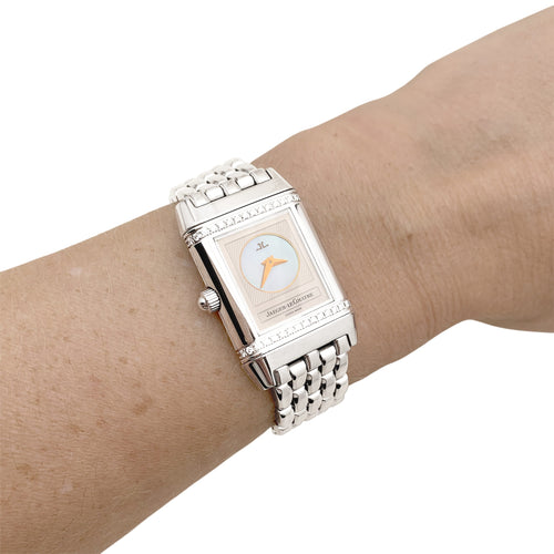 Montre Jaeger-LeCoultre Reverso Duetto - Montre en acier et diamants 58 Facettes 35693