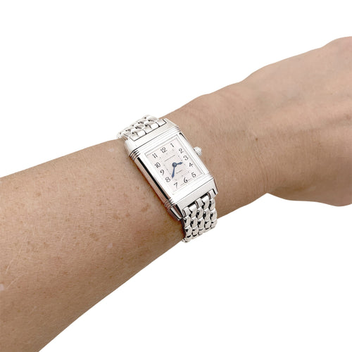 Montre Jaeger-LeCoultre Reverso Duetto - Montre en acier et diamants 58 Facettes 35693