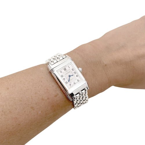 Montre Jaeger-LeCoultre Reverso Duetto - Montre en acier et diamants 58 Facettes 35693