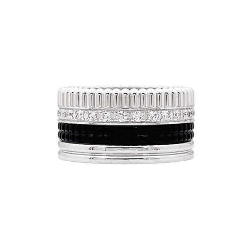 Bague 58 Boucheron Quatre Black Édition Large - Bague en or blanc, PVD et diamants 58 Facettes 35797