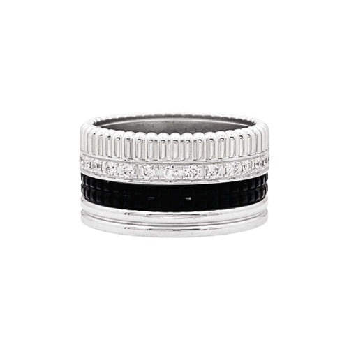 Bague 58 Boucheron Quatre Black Édition Large - Bague en or blanc, PVD et diamants 58 Facettes 35797