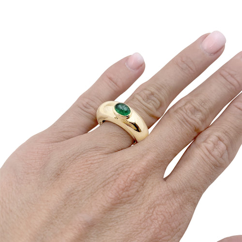 Bague 51 Chaumet Anneau - Bague en or jaune et émeraude 58 Facettes 35432