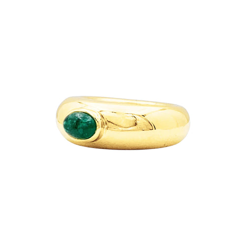 Bague 51 Chaumet Anneau - Bague en or jaune et émeraude 58 Facettes 35432
