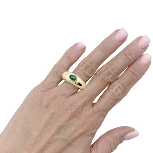Bague 51 Chaumet Anneau - Bague en or jaune et émeraude 58 Facettes 35432