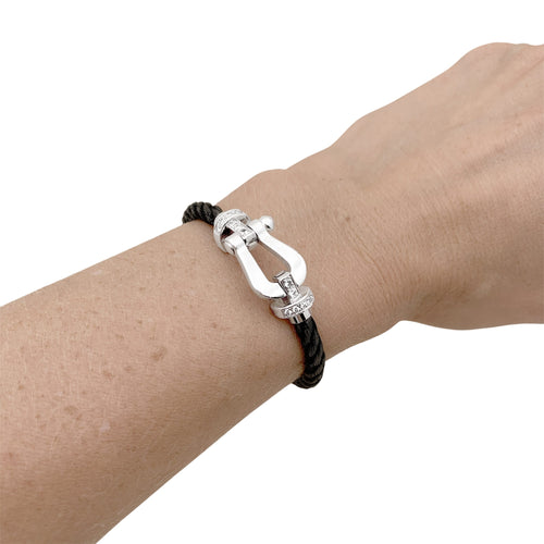 Bracelet Fred Force 10 - Bracelet en or blanc et diamants 58 Facettes 35792