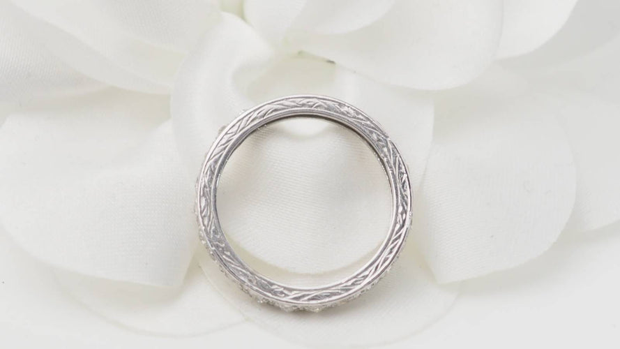 Bague 53 Alliance américaine en platine 850 et diamants, 0,80 ct 58 Facettes 31755