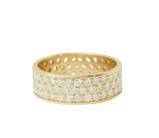 Bague 53.5 Alliance tour complet en or jaune et diamants, 1,32 ct 58 Facettes 33441
