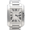 Cartier Tank Anglaise - Montre en acier et diamants