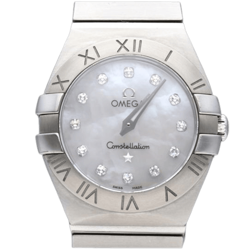 Omega Constellation - Montre femme en acier et diamants