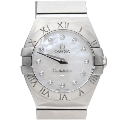 Omega Constellation - Montre femme en acier et diamants