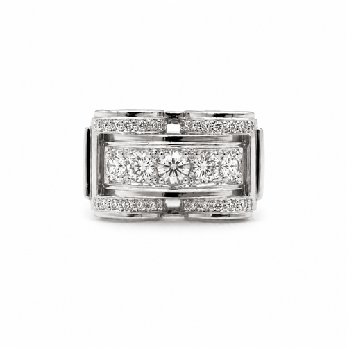 Bague 60 Art déco - Bague en platine et diamants 58 Facettes 1.0001557/4