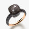 Bague 54 Pomellato Nudo Classic - Bague en or rose, obsidienne et diamants noirs 58 Facettes 533B26_M