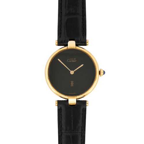 Montre Cartier Must Colisée - Montre LM cadran noir en vermeil 58 Facettes 365