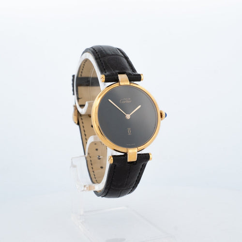 Montre Cartier Must Colisée - Montre LM cadran noir en vermeil 58 Facettes 365
