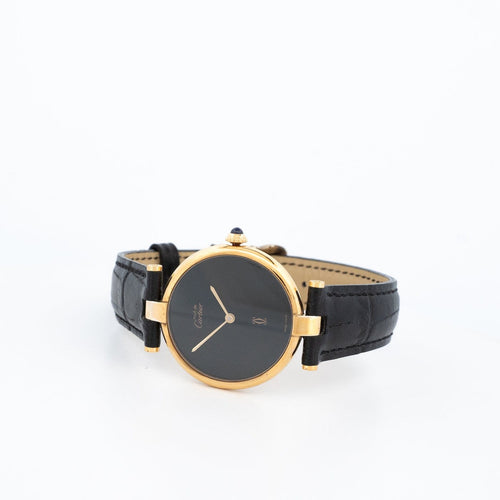Montre Cartier Must Colisée - Montre LM cadran noir en vermeil 58 Facettes 365