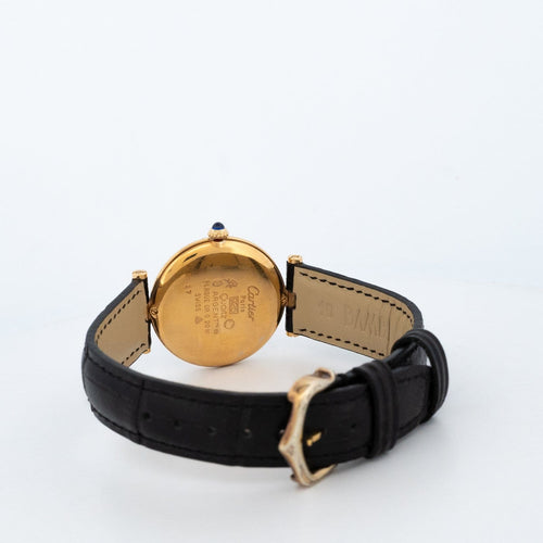Montre Cartier Must Colisée - Montre LM cadran noir en vermeil 58 Facettes 365
