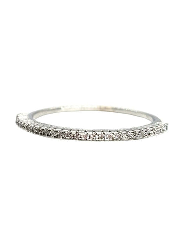 Bague 55 Demi-alliance en or blanc 18K et diamants 58 Facettes 2088