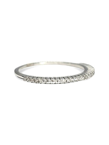 Bague 55 Demi-alliance en or blanc 18K et diamants 58 Facettes 2088