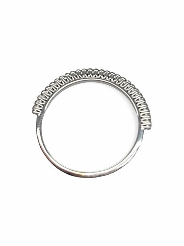Bague 55 Demi-alliance en or blanc 18K et diamants 58 Facettes 2088