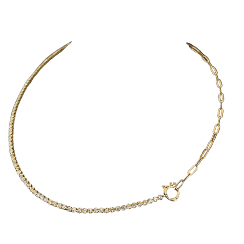 Collier Disco - Collier tennis en or 18K et diamants 58 Facettes GPD1032YG