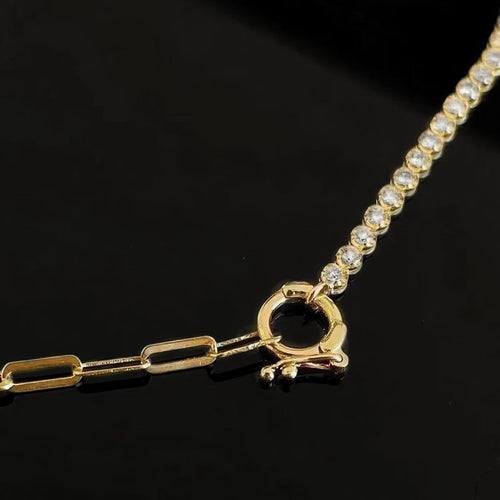 Collier Disco - Collier tennis en or 18K et diamants 58 Facettes GPD1032YG
