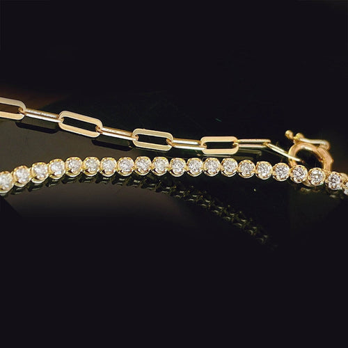 Collier Disco - Collier tennis en or 18K et diamants 58 Facettes GPD1032YG