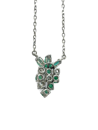 Collier Collier en or blanc, émeraudes et diamants 58 Facettes 1782