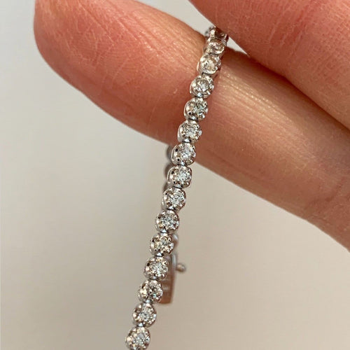 Bracelet Disco - Bracelet tennis en platine et diamants 2,0 ct 58 Facettes GBT1331PT