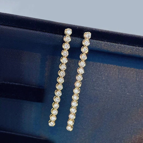 Boucles d'oreilles Aitches Disco - Boucles d'oreilles tennis en or 18K et diamants 58 Facettes GER1341YG