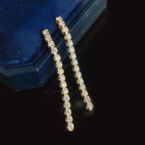 Boucles d'oreilles Aitches Disco - Boucles d'oreilles tennis en or 18K et diamants 58 Facettes GER1341YG