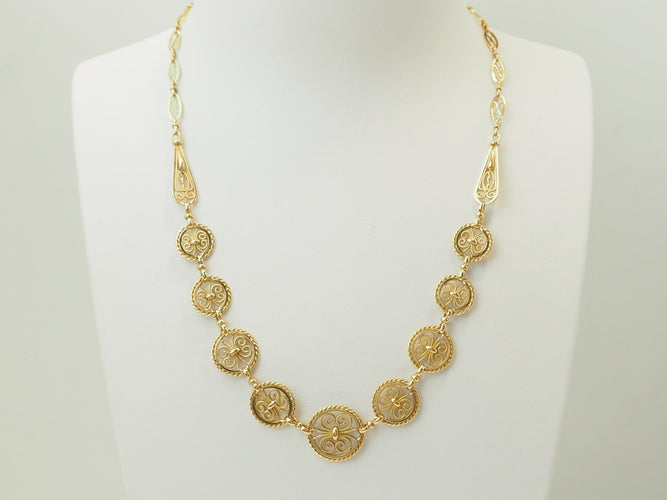 Collier Art Nouveau - Collier draperie en or jaune 18 carats 58 Facettes 33807