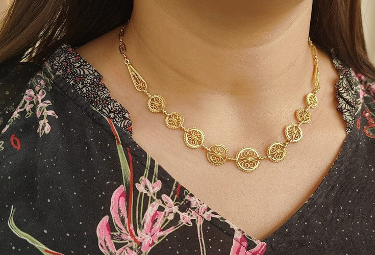 Collier Art Nouveau - Collier draperie en or jaune 18 carats 58 Facettes 33807