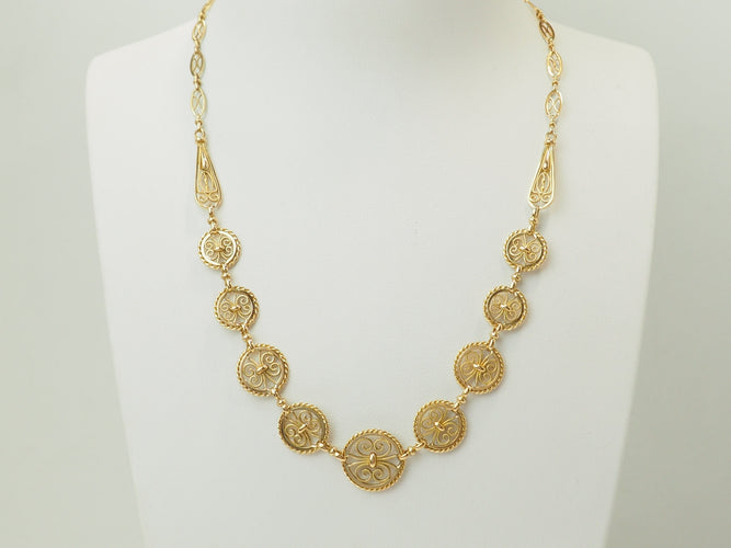 Collier Art Nouveau - Collier draperie en or jaune 18 carats 58 Facettes 33807